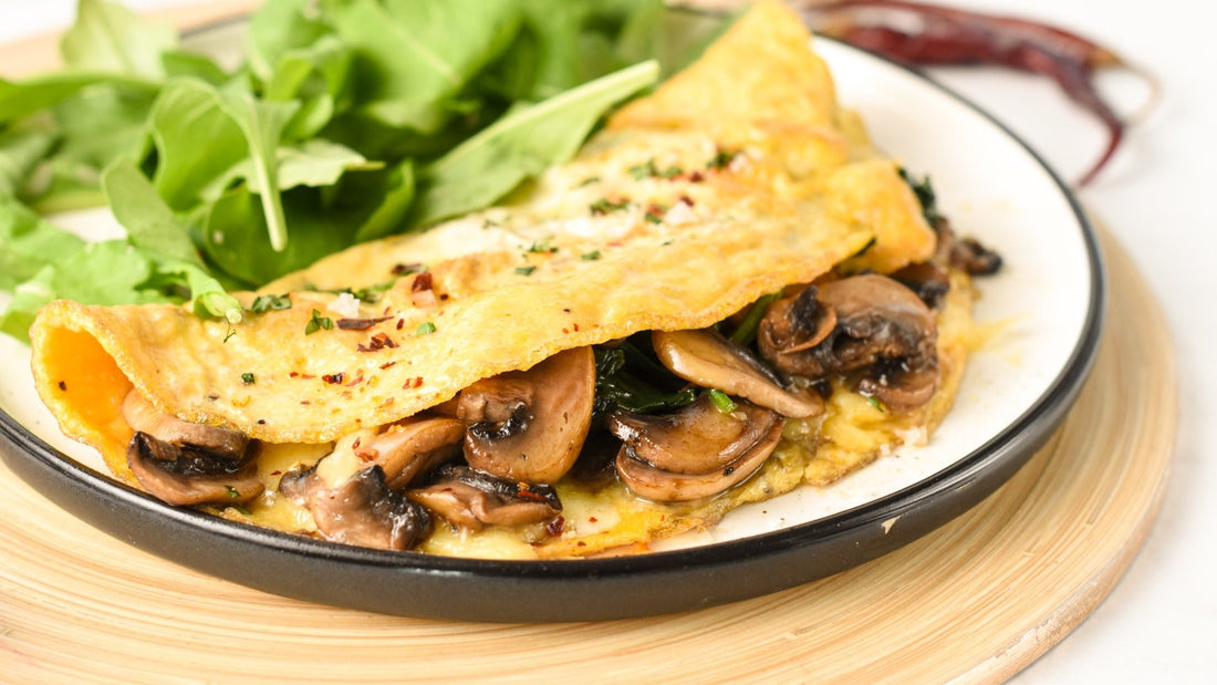 Veggie Omelette with Spinach & Mushrooms